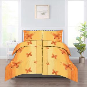 Bavlnené obliečky ORANGE BUTTERFLY žlto-oranžové Rozmer obliečky: 70 x 90 cm | 140 x 200 cm