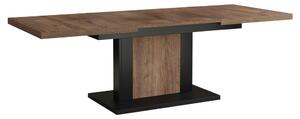 KONDELA Jedálenský/konferenčný rozkladací stôl, dub hnedý/čierna, 120-180x70 cm, OLION