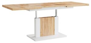 KONDELA Jedálenský/konferenčný rozkladací stôl, dub craft zlatý/biela, 120-180x70 cm, OLION