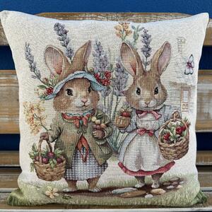 Veľkonočná gobelínová obliečka na vankúš 42x42 cm Eden 1344 VE Farba Viacfarebná Rozmery 42x42 cm
