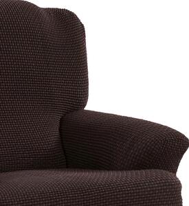 Super strečové poťahy NIAGARA čokoládová sedačka s otomanom vpravo (š. 200 - 300 cm)
