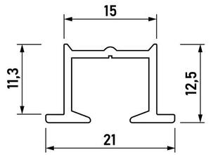 Hliníková jednokoľajová PS podomietková koľajnica s príslušenstvom, čierna Dĺžka: 100 cm, Typ zavesenia: Háčik