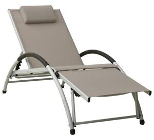 310531 Sun Lounger with Pillow Textilene Taupe