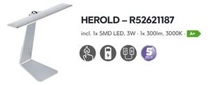 Trio HEROLD| Stolové LED svietidlo s futuristickým designom Farba: Titánová