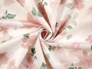 Biante Zamatová obliečka na vankúš Tamara TMR-036 Ružovo-béžové akvarelové kvety na bielom 30 x 50 cm