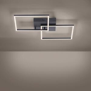 Stropné LED svetlo Iven, stmieva, čierna, 53x53 cm