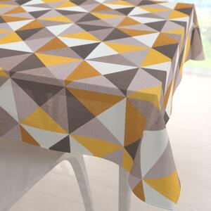 Biante Zamatový štvorcový obrus Tamara TMR-020 Žlto-sivé trojuholníky 70x70 cm