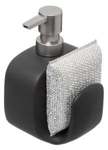 Dávkovač mydla Five, čierna/s prvkami vo farbe nerez, 400 ml