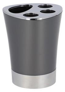 Kúpeľňový pohár na kefky Cuesta, sivá/s chrómovými prvkami, 250 ml