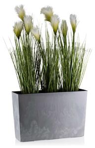 PLASTOVÝ KVETINÁČ BLOOM 36X56 CM IMITÁCIA BETÓNU SIVÁ