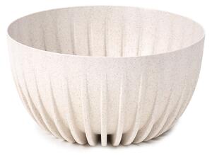 PLASTOVÝ KVETINÁČ STRIPPED ECO 16X30 CM KRÉMOVÁ