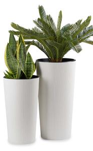 PLASTOVÝ KVETINÁČ URBANIKA ECO SADA 2KS 57X30 CM+46,6X25,5 CM BIELA