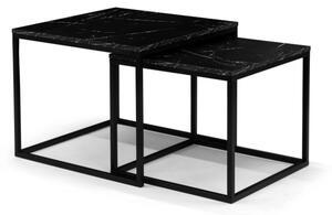Sada konferenčných stolíkov VEROLI VR-06 | čierna / čierny mramor