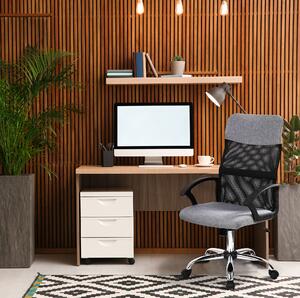 ModernHome Otočná kancelárska stolička so sieťovaným operadlom, šedá