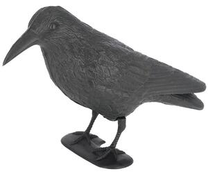 Záhradná figúrka z polyetylénu Crow, 21,5 cm, čierna