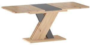 Rozkladací jedálenský stôl EXEL Farba: Dub wotan / strieborná