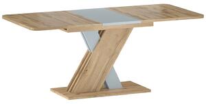 Rozkladací jedálenský stôl EXEL Farba: Dub wotan / strieborná