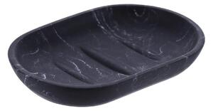 Miska na mydlo Everist Black Marble, čierna