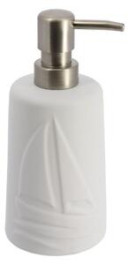 Dávkovač mydla Manureva, biela/s prvkami vo farbe nerez, 430 ml
