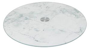 Sklenený otočný servírovací podnos White Marble, (fi) 32 cm
