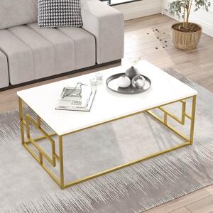 VEGY 12 dizajnový konferenčný stolík, farba biely/zlatý