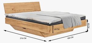 Dubová posteľ s úložným priestorom model Bar 160 x 200 cm
