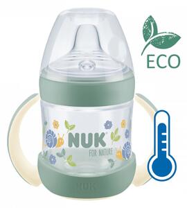 NUK Dojčenská fľaša na učenie for Nature s kontrolou teploty zelená Polypropylen 6-18m
