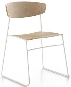 Fornasarig - Kovová stolička Wolfgang - s dreveným sedadlom