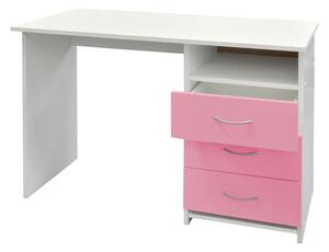 Písací stôl 44 ružová/biela
