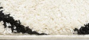 Kusový koberec shaggy Prata krémovo-čierny 240x330cm