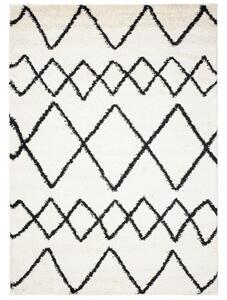 Kusový koberec shaggy Prata krémovo-čierny 60x100cm