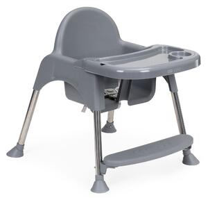 EcoToys Detská stolička na kŕmenie 2v1 sivá