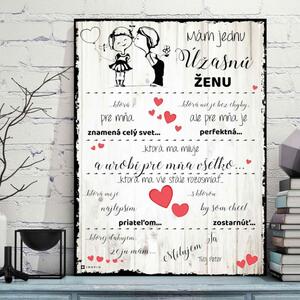 INSPIO - výroba darčekov a dekorácií - Valentínsky darček - Valentínka pre ženu s vlastným podpisom - tabuľka
