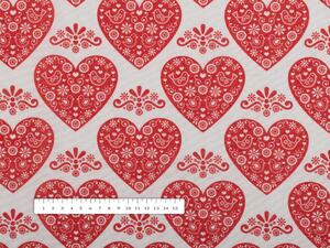 Biante Dekoračná obliečka na vankúš PML-094 Červené srdcia na bielom 35 x 45 cm
