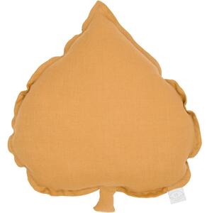 Cotton & Sweets Ľanový vankúš lipový list karamelová 38×43 cm