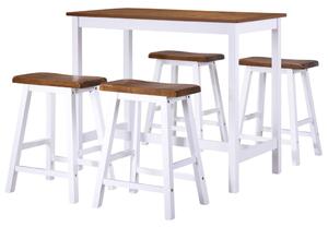 Barový stôl a stoličky 5-dielna súprava, masívne drevo