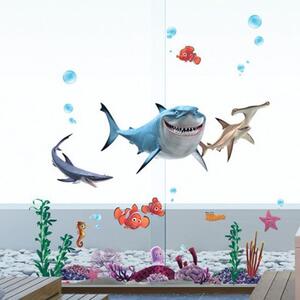 Veselá Stena Samolepka na stenu Hľadá sa Nemo Žraloky