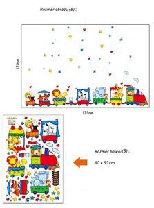 Veselá Stena Samolepka na stenu Zvierací cirkus Veľkosť: 120 x 175 cm