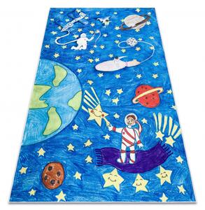 BAMBINO Detský prateľný koberec Vesmír - modrý