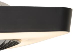 Inteligentný stropný ventilátor štvorcový čierny vrátane LED stmievateľného - Climo