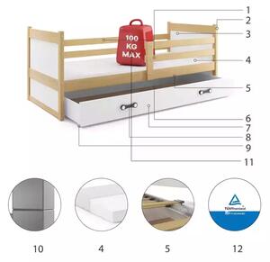 Detská posteľ RICO NATURAL 80x190 cm