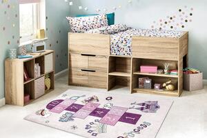 BAMBINO 2285 Detský prateľný koberec Škôlka - ružový
