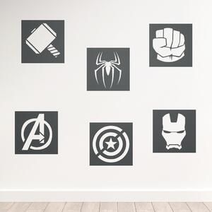 Veselá Stena Samolepka na stenu Znaky Avengers sada Farba: černá
