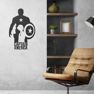 Veselá Stena Samolepka na stenu Kapitán Amerika silueta Farba: černá