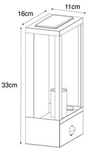 Vonkajšie nástenné svietidlo čierne so zlatom a detektorom pohybu - Rotterdam