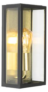 Priemyselné vonkajšie nástenné svietidlo čierne so zlatým IP44 - Rotterdam