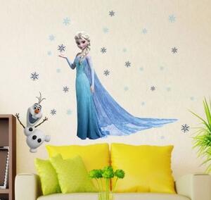 Veselá Stena Samolepka na stenu Elsa a Olaf Ľadové kráľovstvo