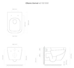 Oltens Vernal wc misa závesné biela 42102000