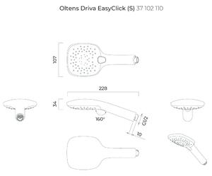 Oltens Driva EasyClick sprchová hlavica chrómová-biela 37102110