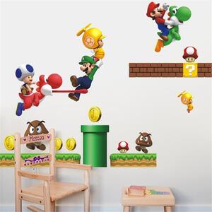 Veselá Stena Samolepka na stenu Super Mario Velikost: 72 x 60 cm